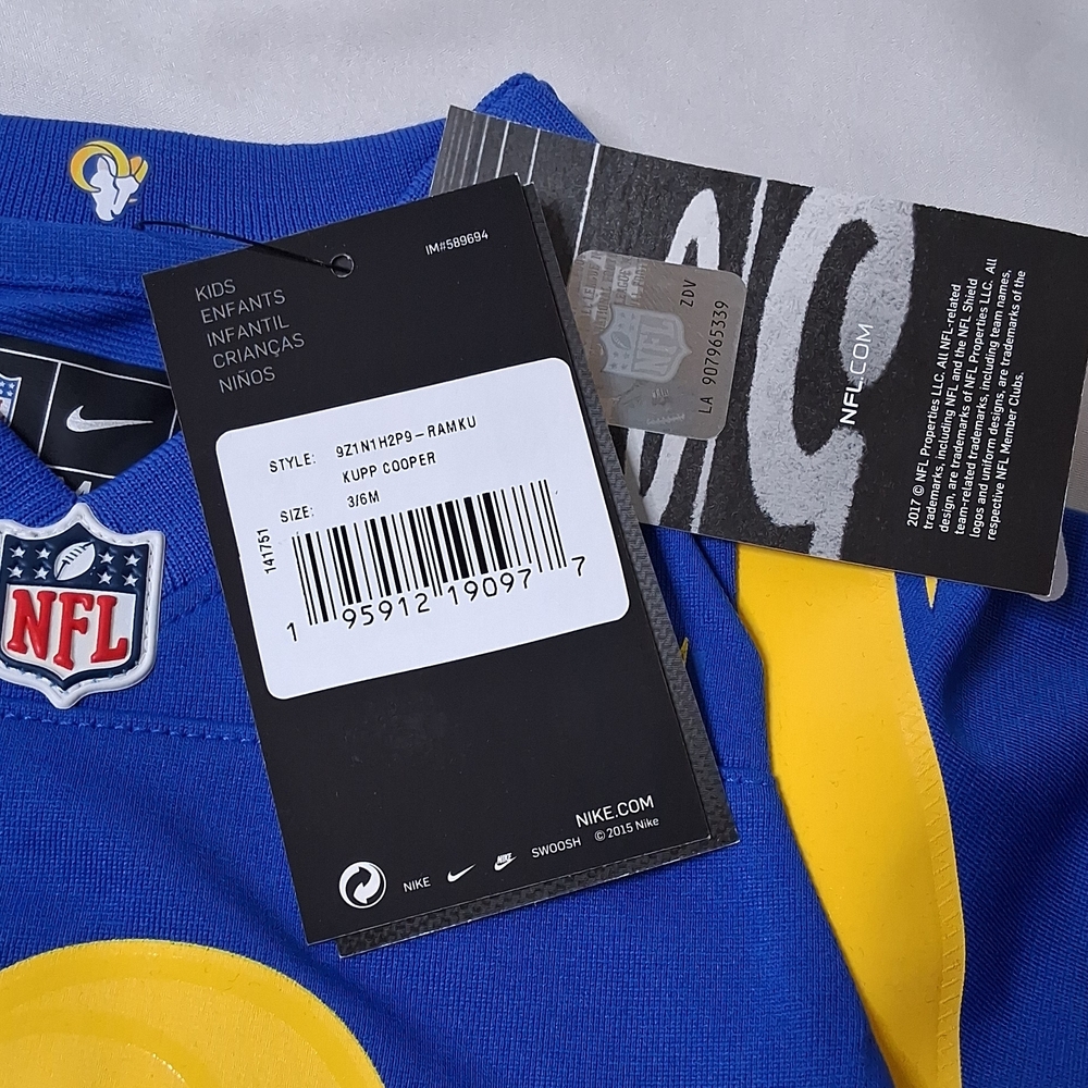 Nike Rams Blue and Yellow Baby One-Piece Bodysuit #10 - Picture 3 of 4